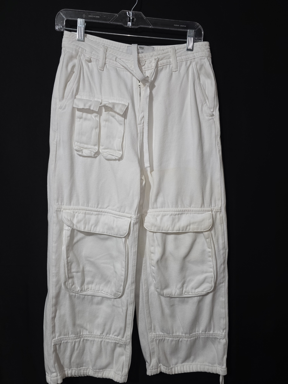 House of Sunny White High-Rise Cargo Pants